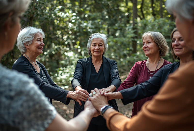 older women in ritual together yoni steam