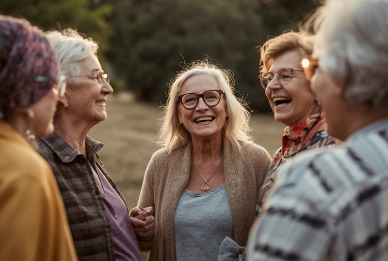 older women in community together; yoni steam