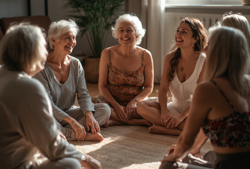 Women sit in a safe circle to discuss sexuality