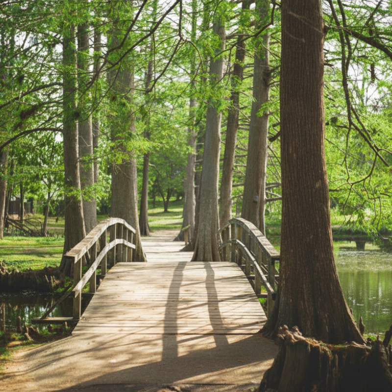 2 copy a tree-lined bridge